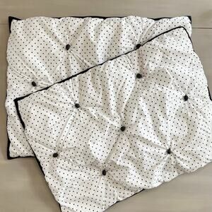 Set/2 Pottery Barn Emily & Meritt Standard Shams Tufting Polka Dot White Black